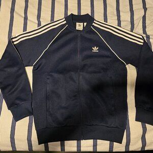 ADIDAS NAVY BLUE BOMBER JACKET MEDIUM